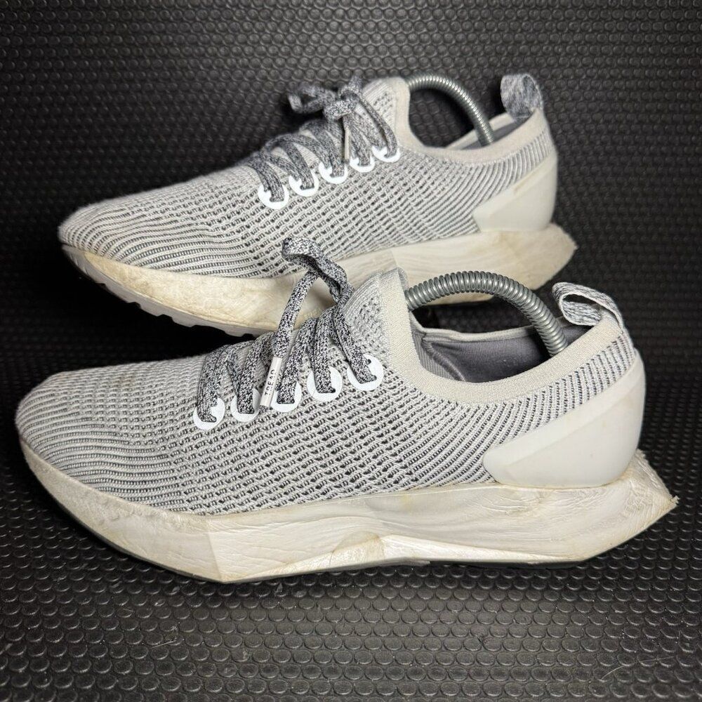 Allbirds Mens Tree Flyer TF White Black Knit Running Wool Shoes Sneakers Size 9